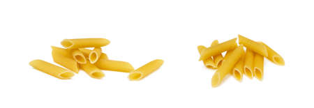 Traditional Italian pasta isolated on white backgroundの写真素材
