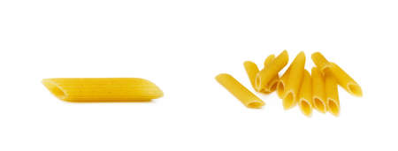Traditional Italian pasta isolated on white backgroundの写真素材
