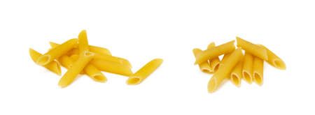 Traditional Italian pasta isolated on white backgroundの写真素材