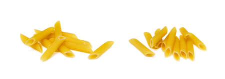 Traditional Italian pasta isolated on white backgroundの写真素材
