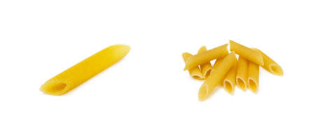 Traditional Italian pasta isolated on white backgroundの写真素材