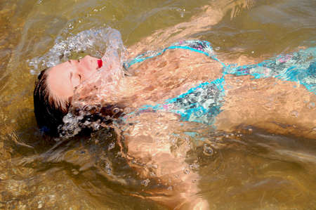 relaxing in the seaの写真素材