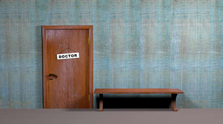 In the hospital corridor in front of the doctor's study. (render)の写真素材