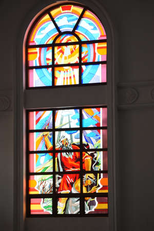 Painting in a church window glass.のeditorial素材