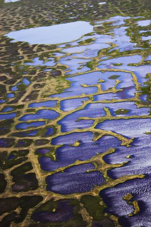 Aerial photos of arctic tundra wetlands for backgrounds and textures 