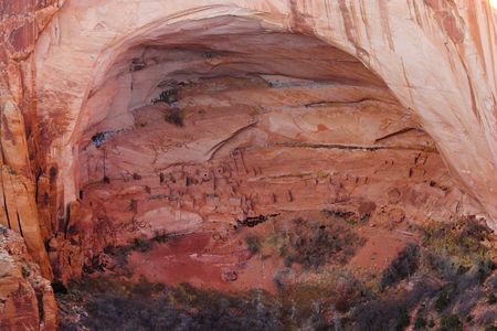 Ancient ruins of pre-historic Indian cultures of American southwest and surroundings, Navajo National Monumentの写真素材