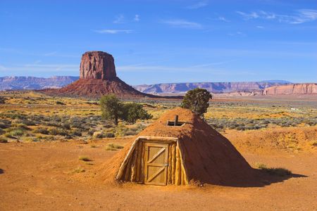 Ancient ruins of pre-historic Indian cultures of American southwest and surroundings, Monument Valleyの写真素材