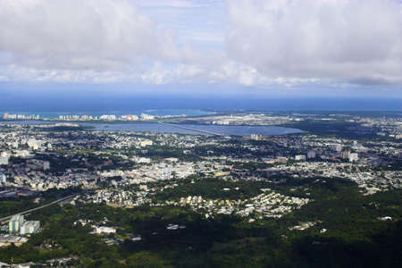 View of tropical town at the island in Caribbean の写真素材