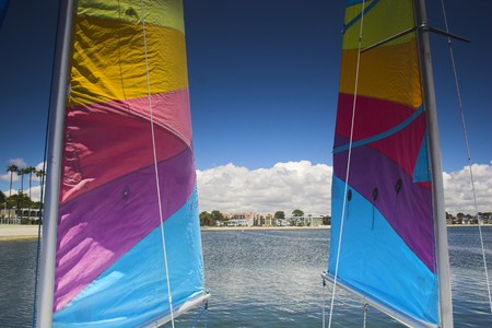 Tranquil seashore with beach and views in summerの写真素材