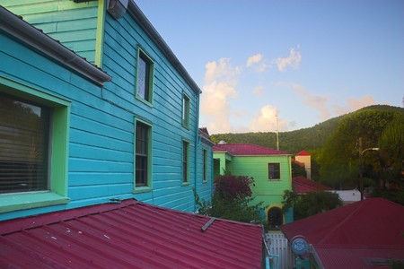 Various fragment of tropical architectural design in Caribbean islandsの写真素材
