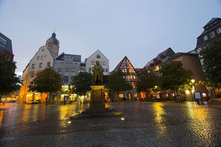 The main market square in Jena, Germanyの写真素材