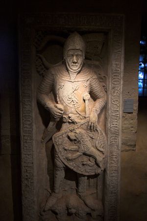Statue of Wartburg castle founder in the roomの写真素材