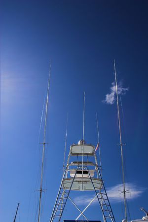 Scientific instrument against the blue sky background in the fieldの写真素材