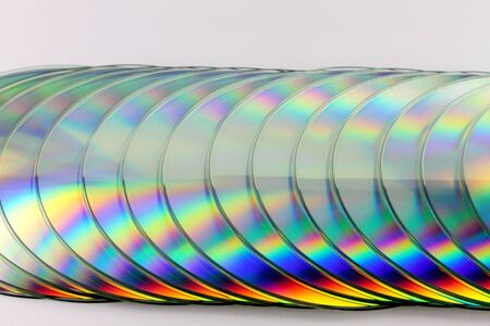 Close up of CDs on white backgroundの写真素材