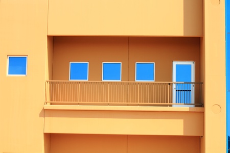 Architectural abstract of the orange colored buildingの写真素材