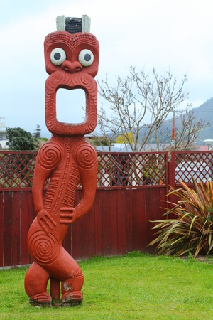 Traditional Maori carving  in Rotorua, North Island, New Zealandのeditorial素材