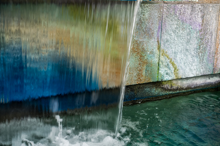 A macro shot of a colorful fountain in West Seattle, Washington.の写真素材