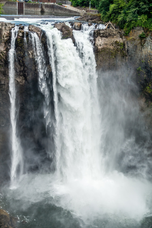 A veiw of cascading  Snoqualmie Falls.の写真素材