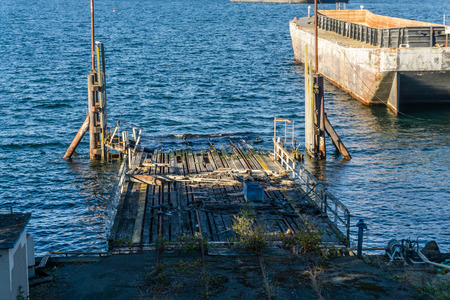 A view of an old rotting dock in West , Washington.