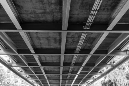 A view from beneath the Southcenter Pedestrian Bridge in Tukwila, Washington.