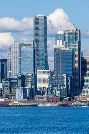 A view of skyscrapers in Seattle, Washington.のeditorial素材