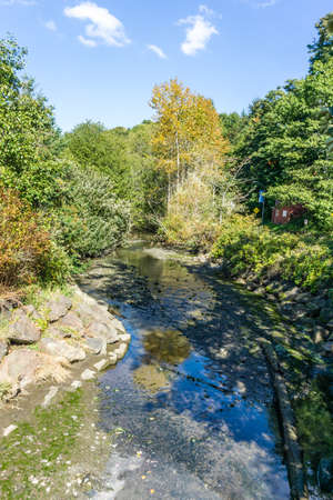 A creek flows toward the see in Des Moines, Washington.