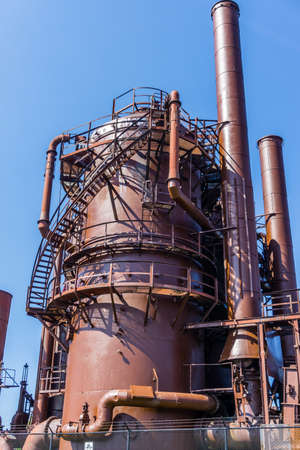 Outdoor structures at Gasworks Park in Seattle, Washington.の写真素材