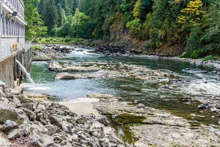 Snoqualmie River and power station in Washington State.