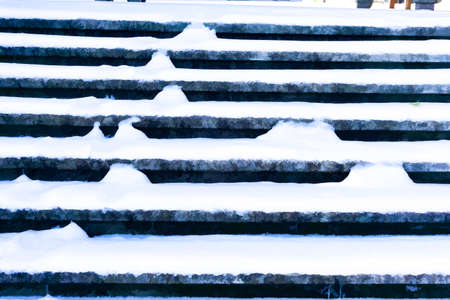 An illustration of snow on steps in Burien, Washington.の写真素材