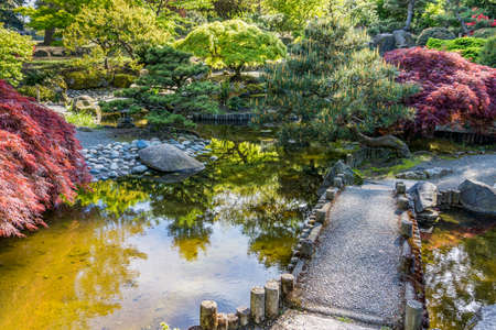A scenic Japanese garden in Seatac, Washington.