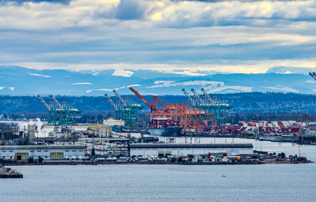 Machingery at the Port of Tacoma in Washington State.の写真素材