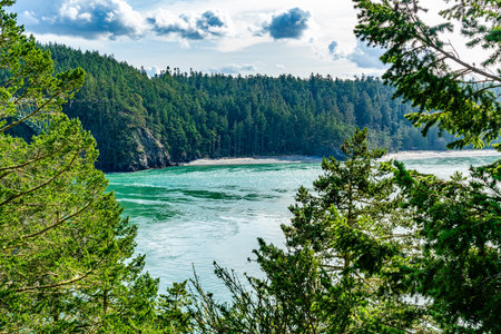 A landscape veiw from Deception Pass State Park in Washington State.