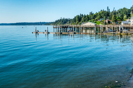 Boat launch and pier at Redondo Beach, Washington.