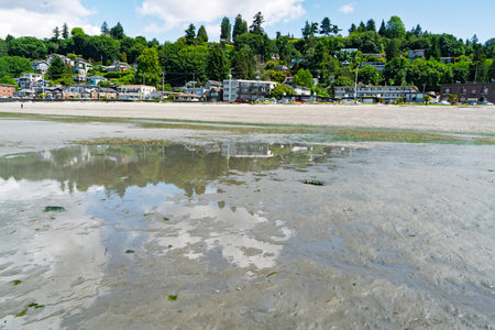 A view of condominiums at Alki Beach in West Seattle, Washington.