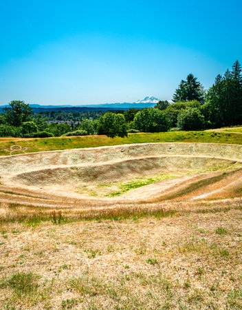 A view of earthworks park Johnson Pit #30 in Seatac, Washington.