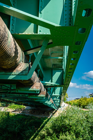 A detail view from beneath a highway bridge in Kent, Washington.