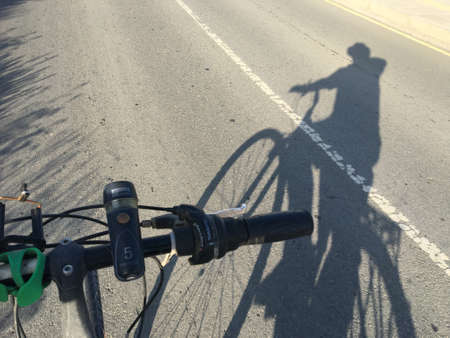 Driving bicycleの写真素材