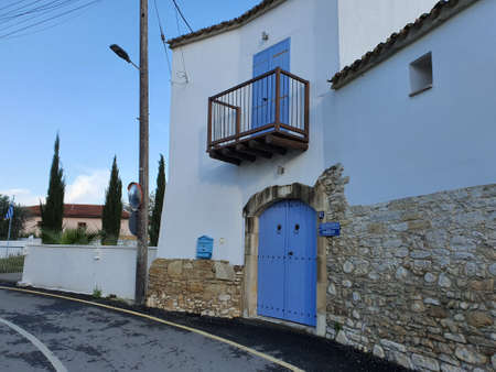 Empty street in Athienou villageのeditorial素材