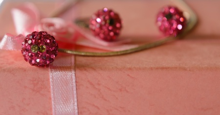 Tree nice jewels in the top of the box  Earrings and neckleceの写真素材