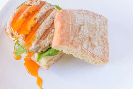 Delicious tuna burgerの写真素材