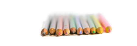 Detail of coloured pencil on white background 