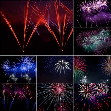 Firework collage の写真素材