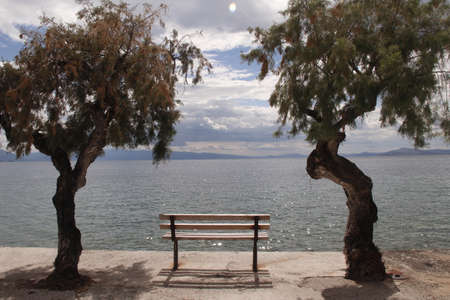 bank by the seaの写真素材