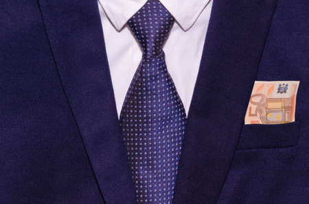 Businessman suit with money in the pocketの写真素材