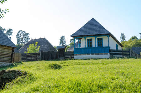 Old traditional house located in the picturesque landscape, Romaniaのeditorial素材