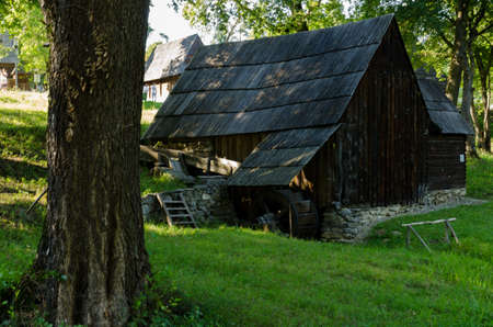 Traditional water mill for grinding from Romaniaの写真素材