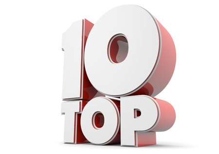render of a text showing top 10の写真素材