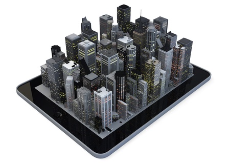 Modern city on a tablet Modern city on a tablet