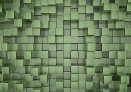3d render of green squaresの写真素材