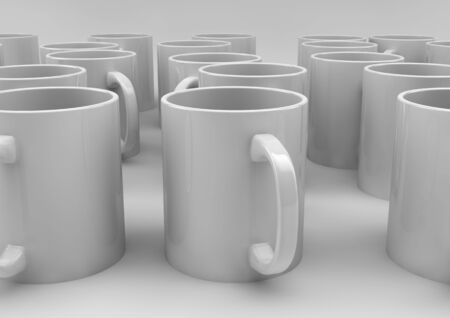 render of a group of cupsの写真素材